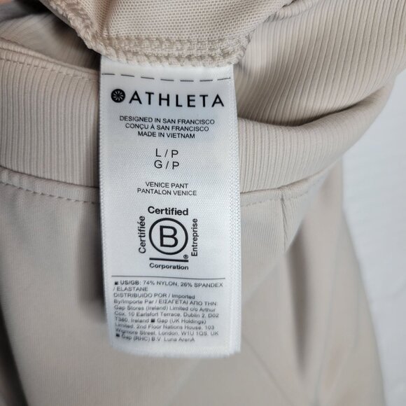 Athleta Women's Large Pants Venice Pant Ivory Pull On - Picture 7 of 7